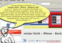 iPhone unklares Votum für iPhone auf Facebook