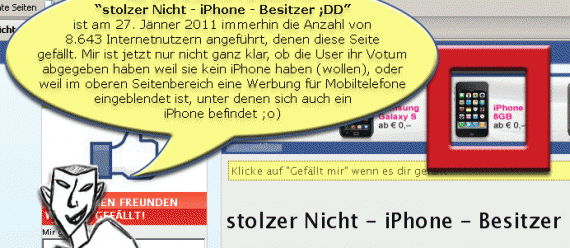 unklares Votum für iPhone auf Facebook