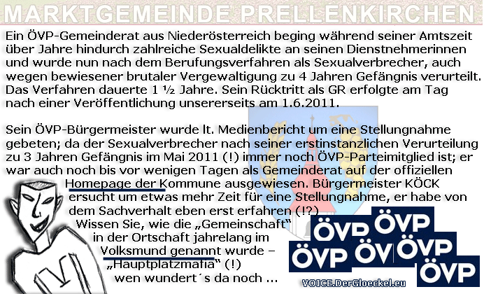 VOICE - die ÖVP und ihr verurteilter Sexualverbrecher | Graphik: DerGloeckel.eu